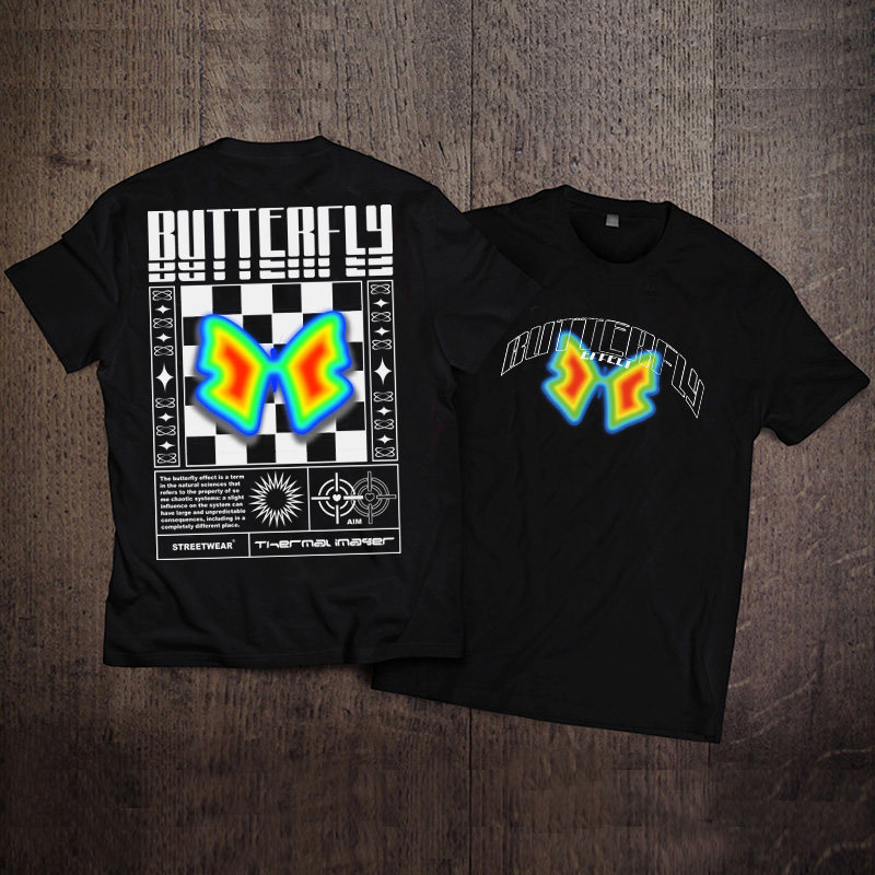 Streetwear Brand With Butterfly - 2026 Camiseta de Manga Corta para