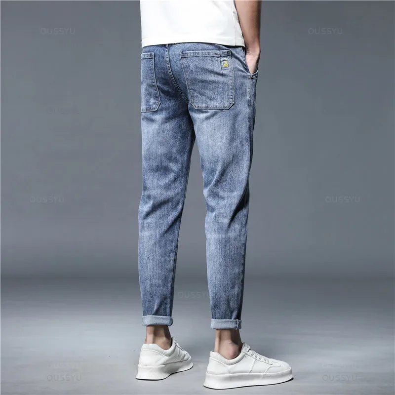 Streetwear Brand Korea - Pantalones vaqueros de algodón elástico de